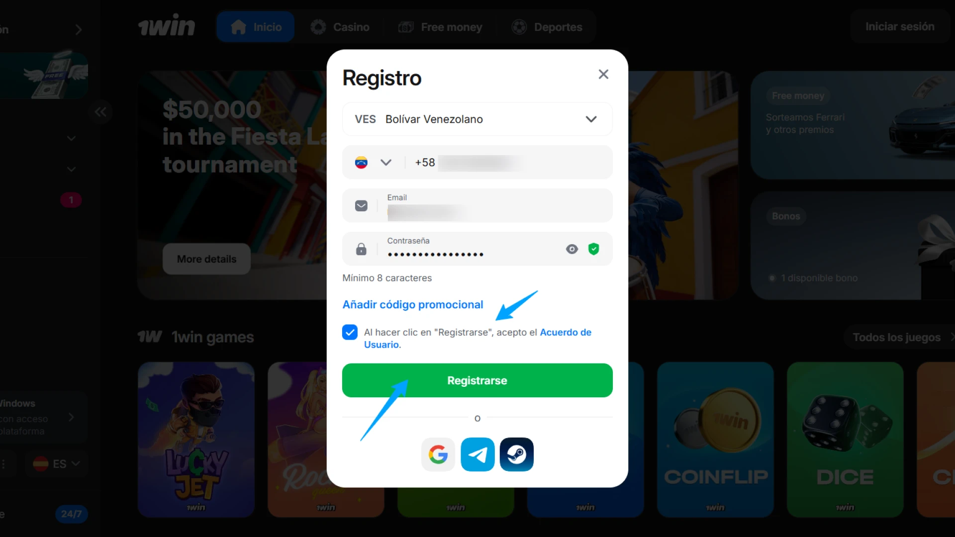 Regístrate en 1win para empezar a jugar al emocionante Aviator.