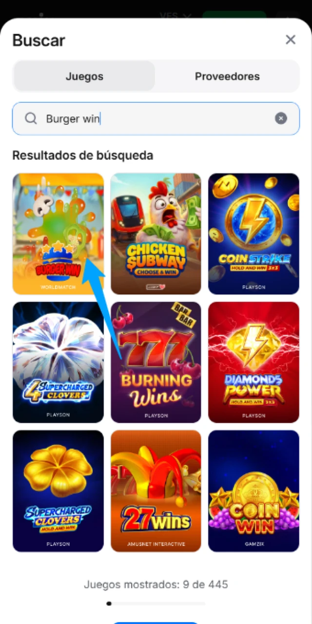 Busca el juego Burger Win en el casino oficial de 1win.