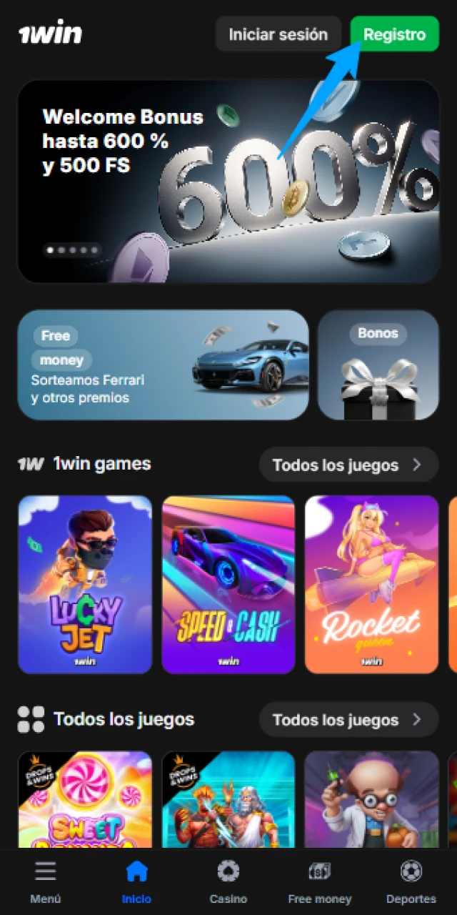 Inicia el Registro en 1win para jugar a Chicken Road ahora.