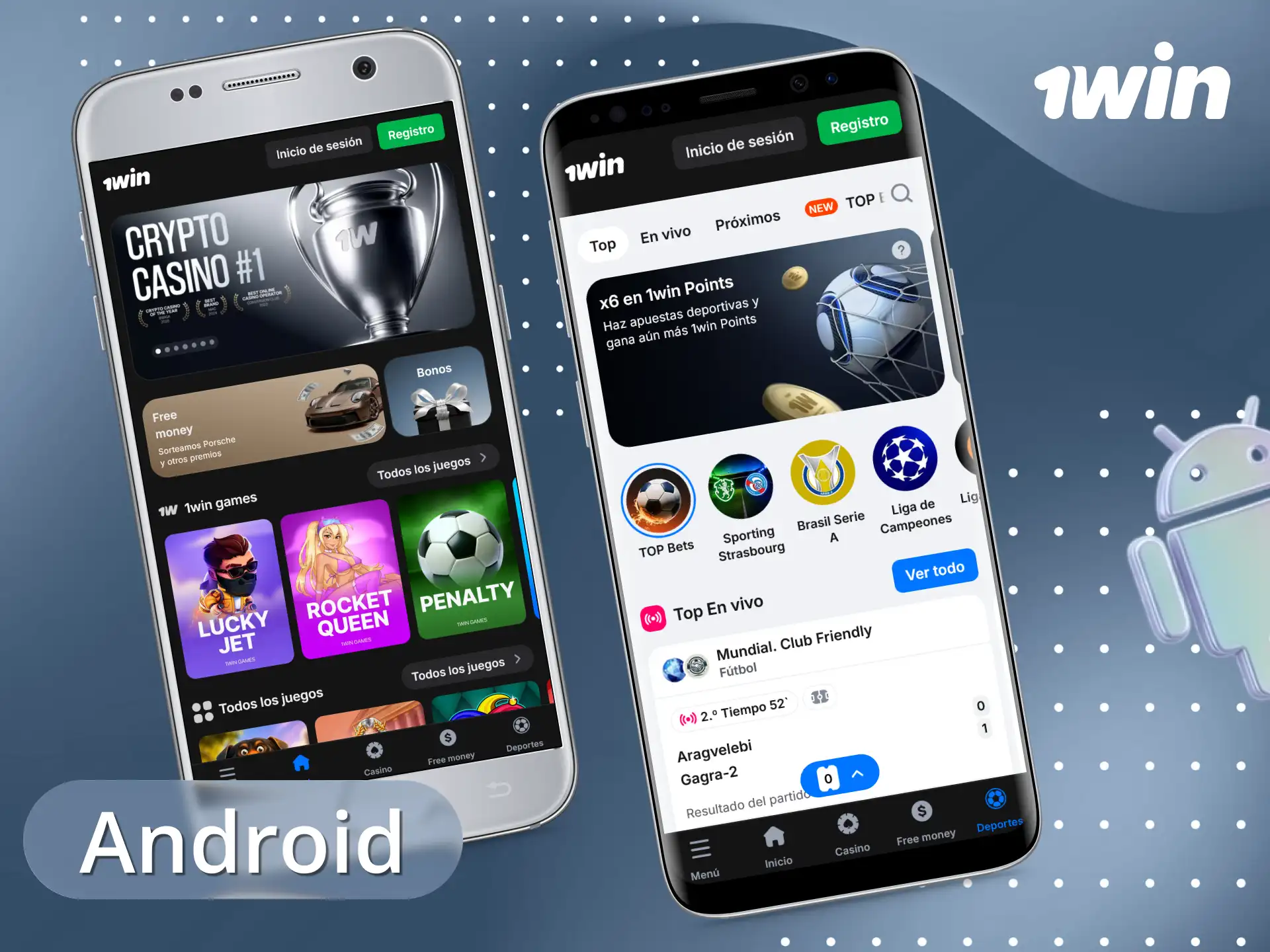 Consulta los requisitos e instala la APK de 1win para Android.