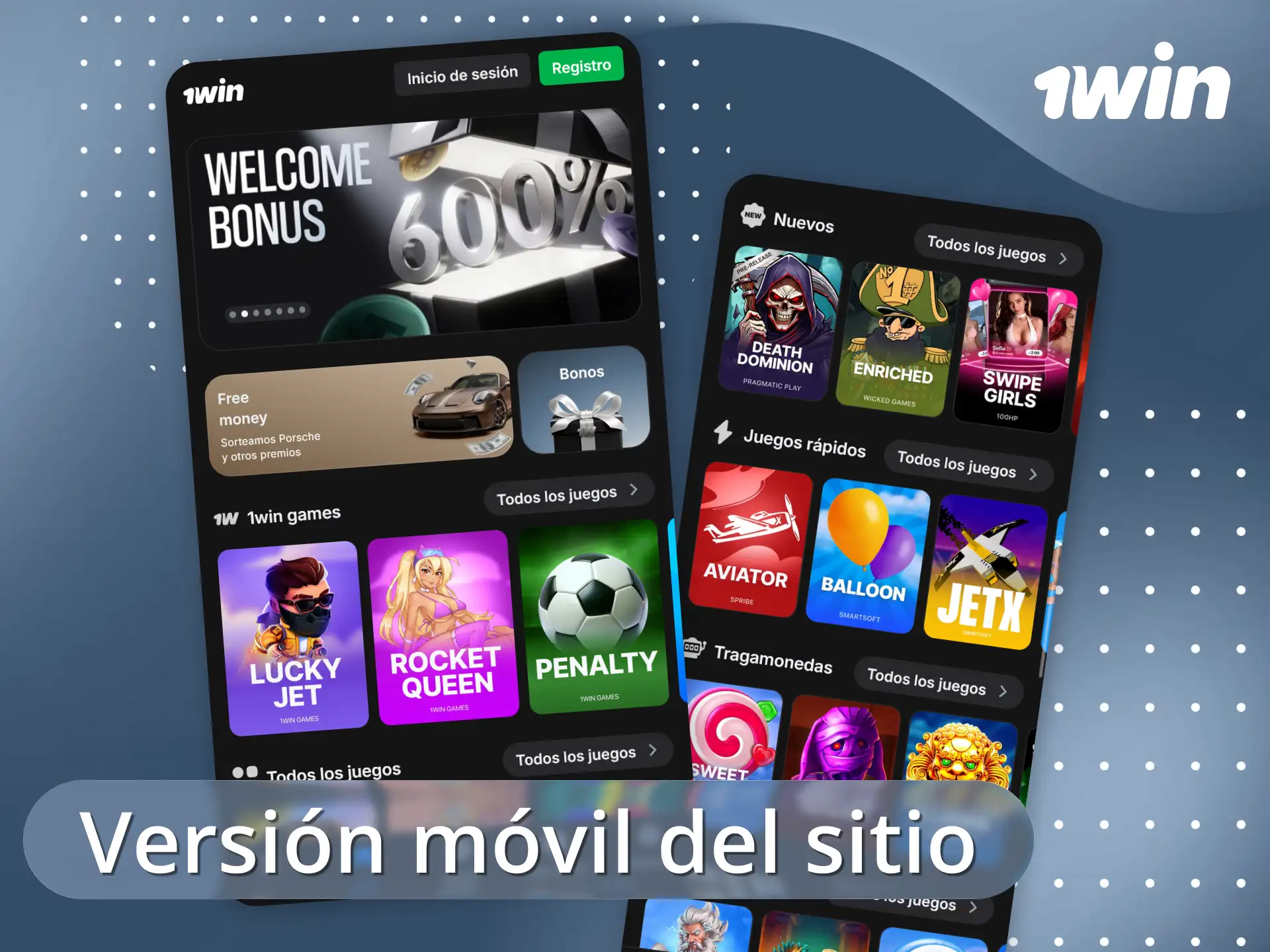 Accede a la versión web móvil oficial de 1win en tu navegador.