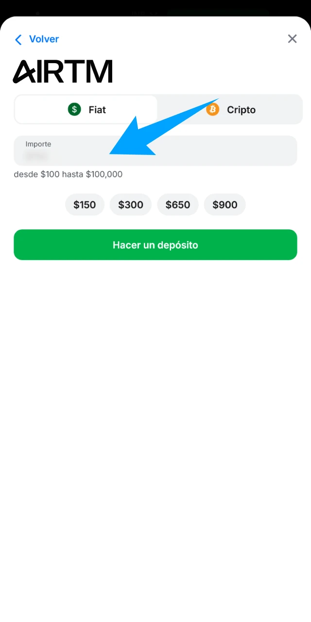 Ingresa la cantidad deseada para hacer tu depósito en 1win.