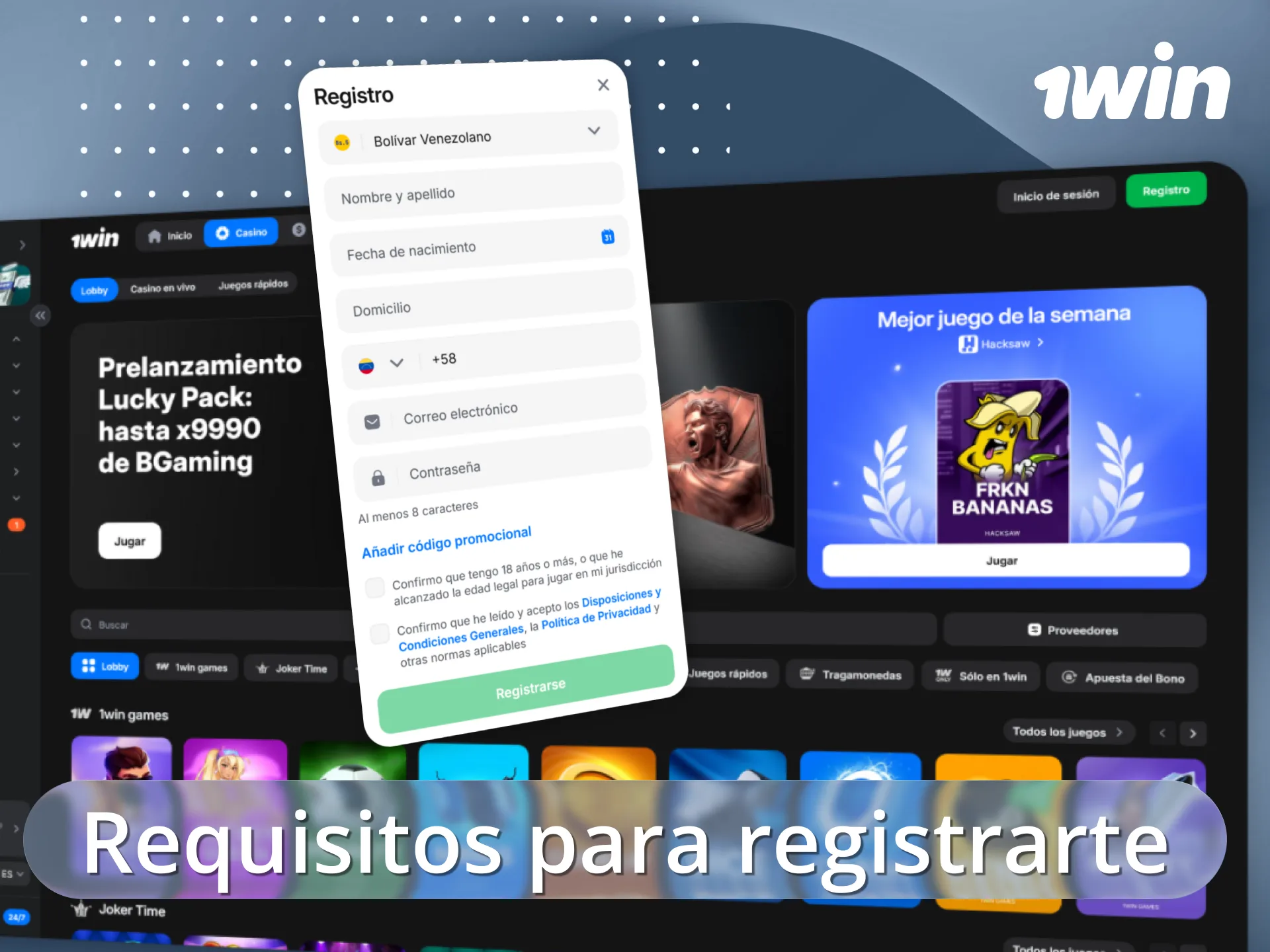 Consulta los requisitos previos y crea tu perfil en 1win sin complicaciones.